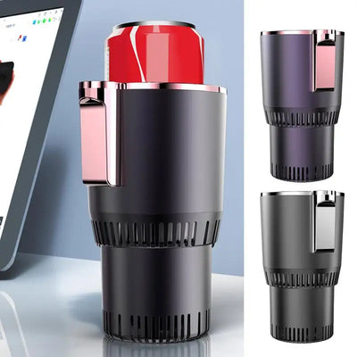 2 in 1 Car Cooling Heating Cup Holder Water Bottle Heater Holder Auto Drink Coffee Warmer Waterproof Car Cup Expander Accessory