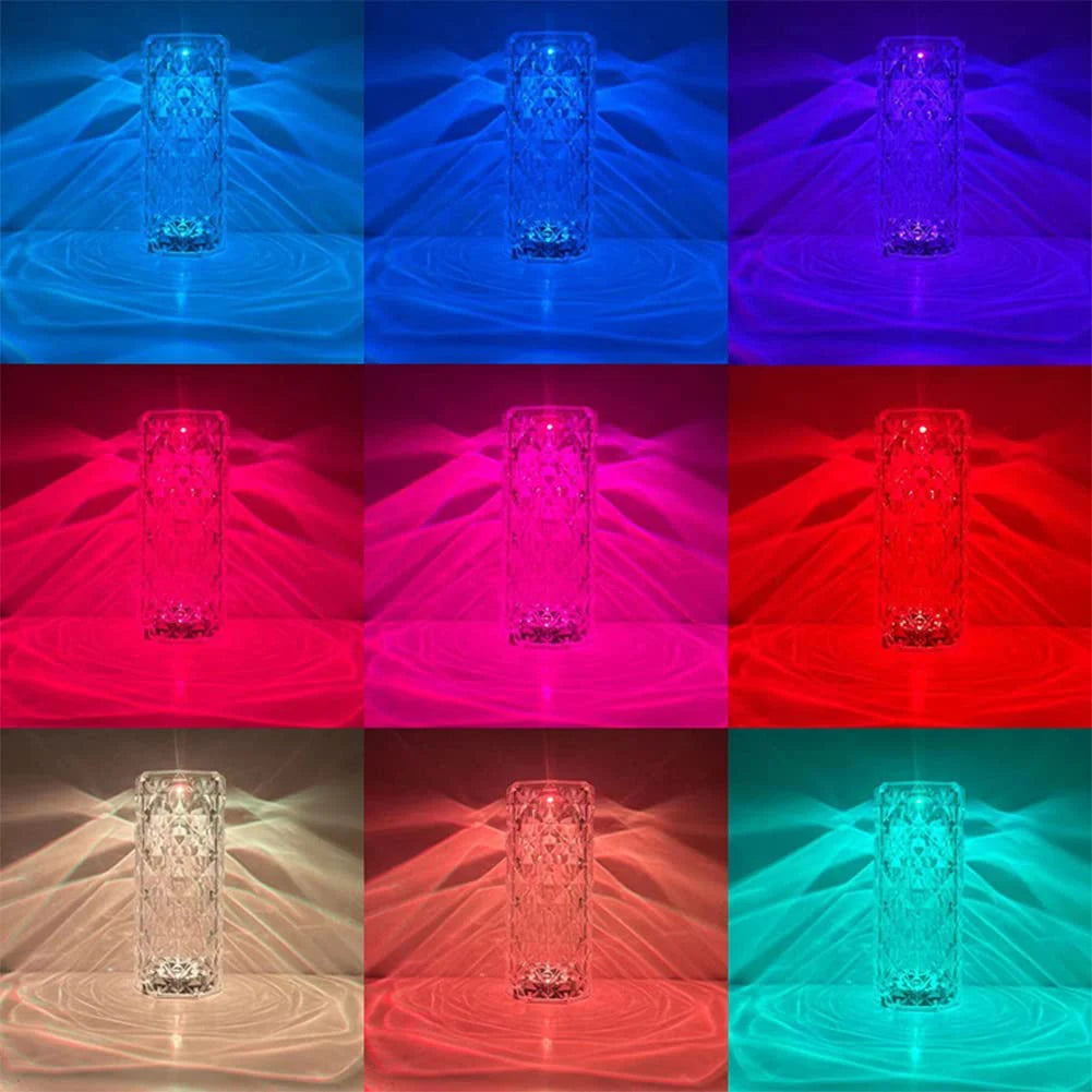 3/16 Colors LED Crystal Table Lamp USB Charging Diamond Desk Light Touch Control Projection Romantic Atmosphere USB Night Light