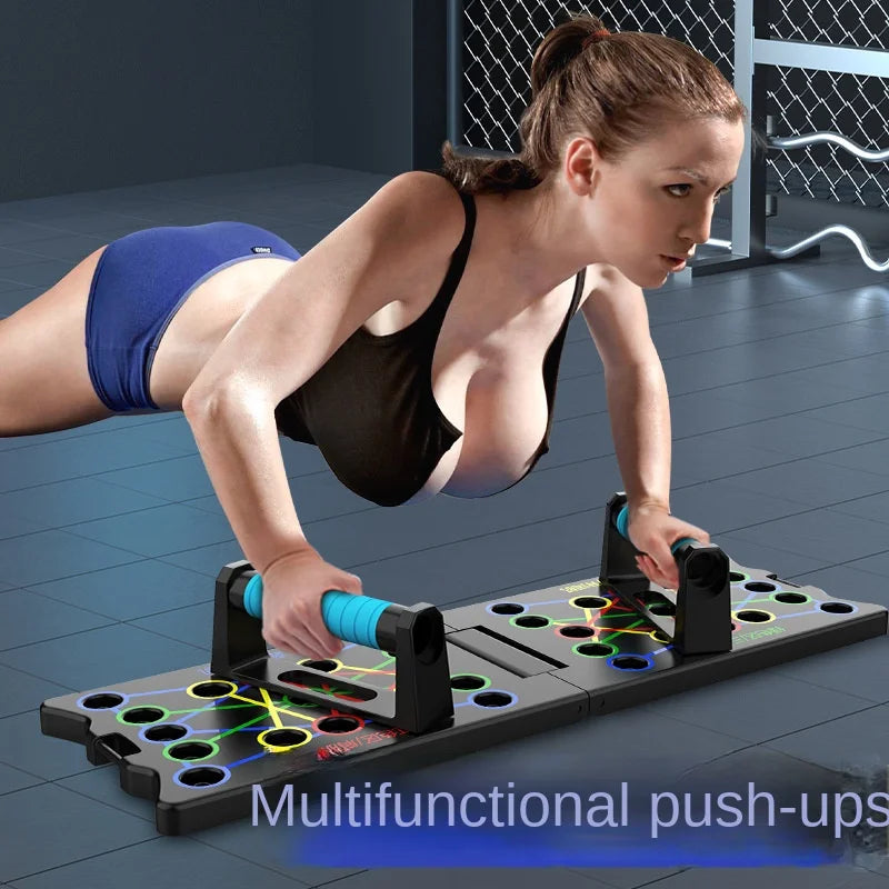 Portable Multifunctional Push-up Board Set With Handles Foldable Fitness Equipment For Chest Abdomen Arms And Back Training