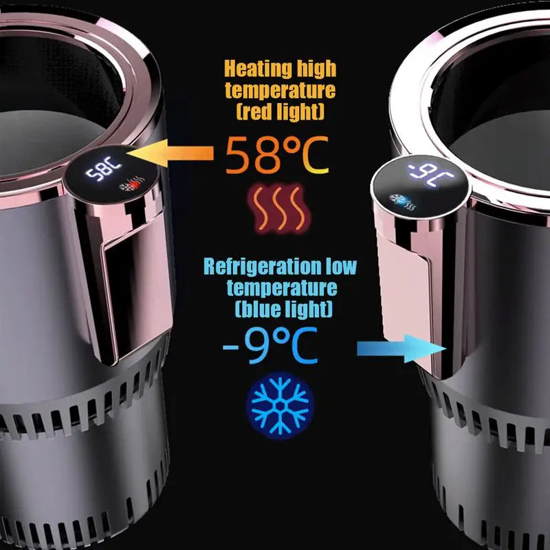 2 in 1 Car Cooling Heating Cup Holder Water Bottle Heater Holder Auto Drink Coffee Warmer Waterproof Car Cup Expander Accessory