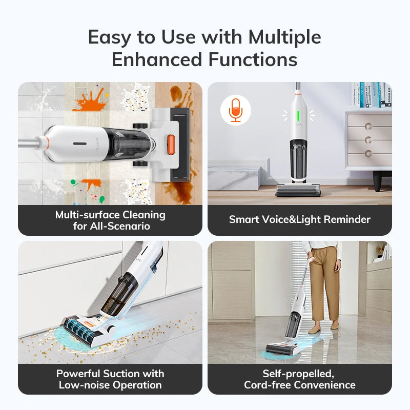 ILIFE W90 Cordless Wireless Wet Dry Cleaning Smart Washing Mop Robot,5500Pa Suction,1 Min Self Cleaning,Large Dual Water Tank