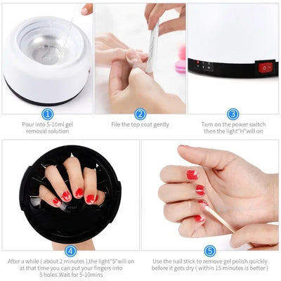 Non-injury-free real nails remover Steam nail remover nail tool replaces tinfoil for quick nail remover salon only uñas