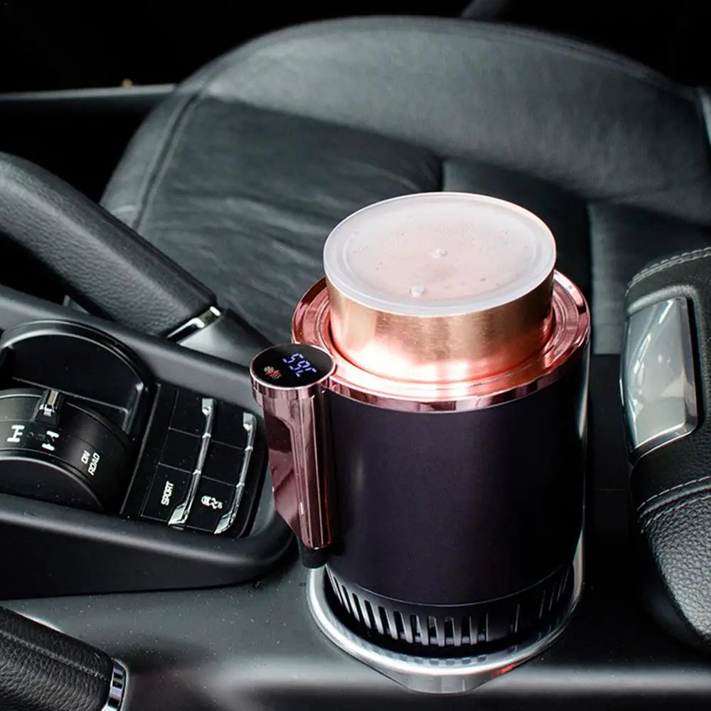 2 in 1 Car Cooling Heating Cup Holder Water Bottle Heater Holder Auto Drink Coffee Warmer Waterproof Car Cup Expander Accessory