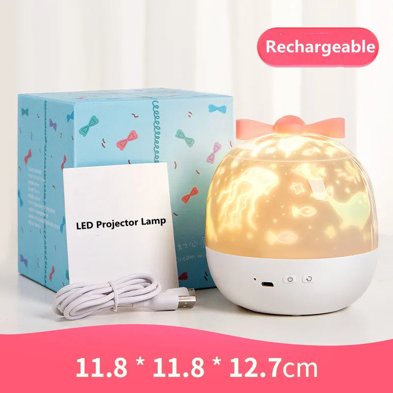 Rotating Sky Moon Lamp Galaxy Lamp Starry Projector Night Light Home Bedroom Decoration Christmas Light for Children's Day Gift