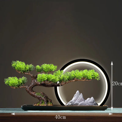 Simulation Green Plant Ornaments, Fake Tree, Bonsai, Home, Living Room, Chinese Sand Table, Hotel, Porch, Landscaping Decoration