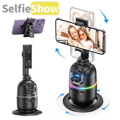 Selfieshow P03 Stabilizer 360°Auto Face Tracking AI Gimbal All-in-one Desktop Phone Holder Tripod For Smartphone Video Vlog Live