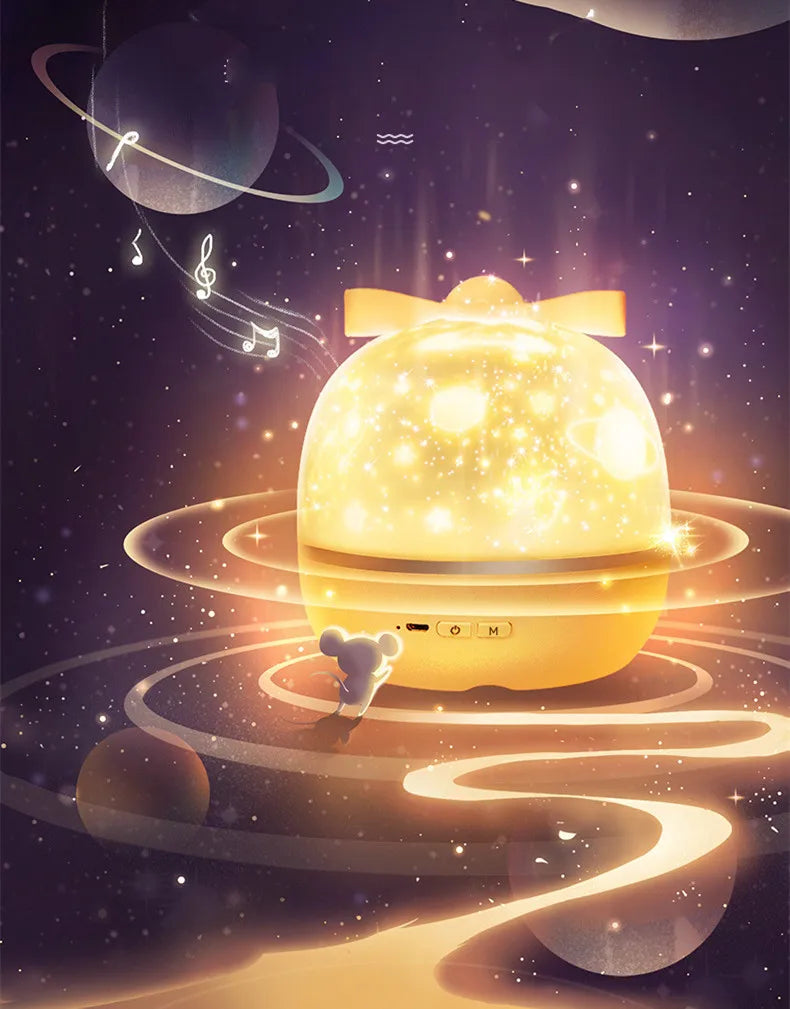 Rotating Sky Moon Lamp Galaxy Lamp Starry Projector Night Light Home Bedroom Decoration Christmas Light for Children's Day Gift