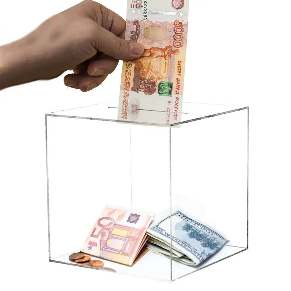 Piggy Banks for Adults 2024 Upgraded Clear Acrylic Money Saving Bank Break to Open, Can Only Save That Cannot Be Take