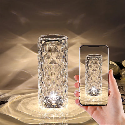 3/16 Colors LED Crystal Table Lamp USB Charging Diamond Desk Light Touch Control Projection Romantic Atmosphere USB Night Light