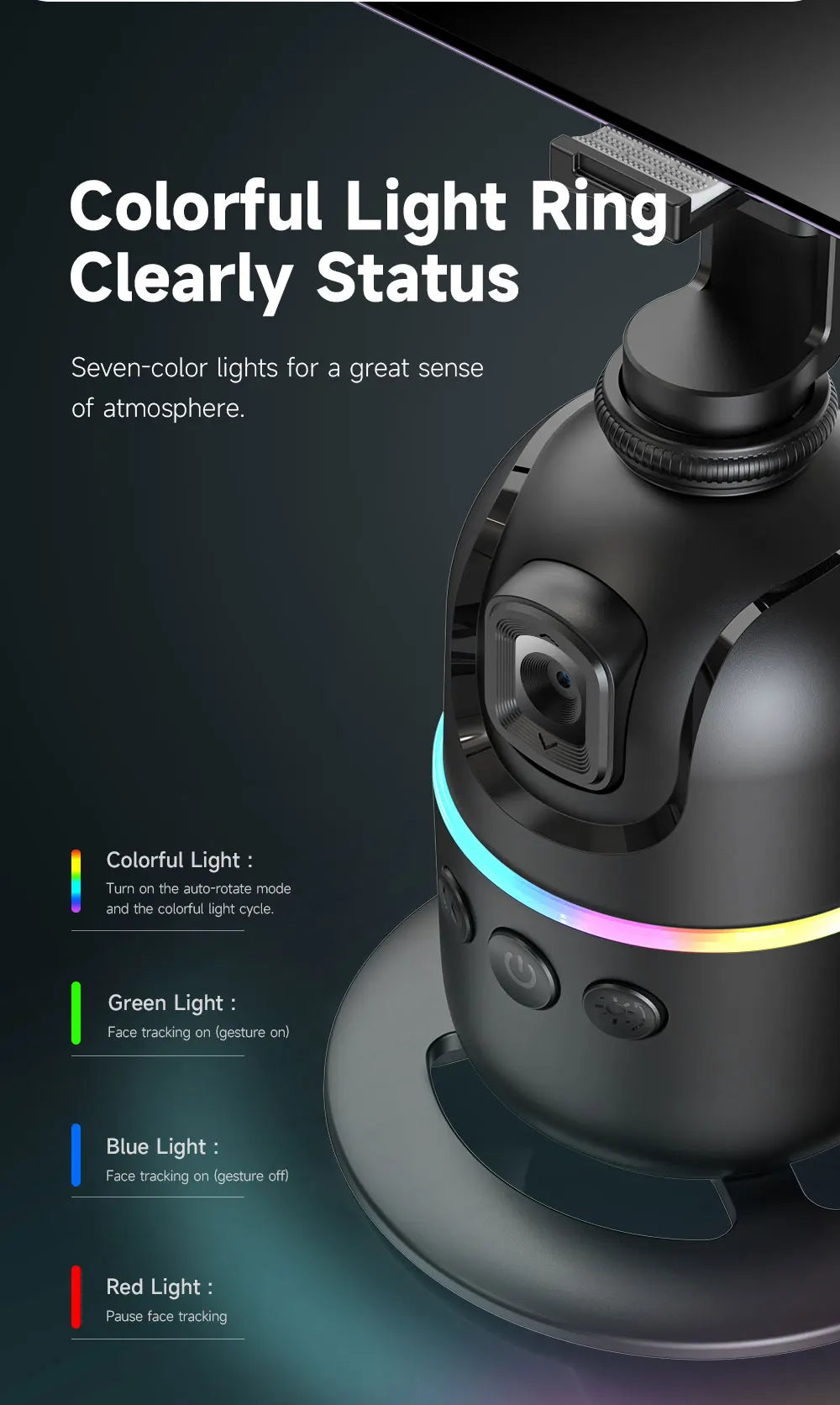 Selfieshow P03 Stabilizer 360°Auto Face Tracking AI Gimbal All-in-one Desktop Phone Holder Tripod For Smartphone Video Vlog Live