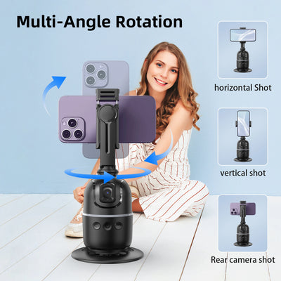 Selfieshow P03 Stabilizer 360°Auto Face Tracking AI Gimbal All-in-one Desktop Phone Holder Tripod For Smartphone Video Vlog Live