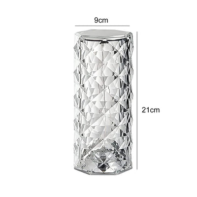 3/16 Colors LED Crystal Table Lamp USB Charging Diamond Desk Light Touch Control Projection Romantic Atmosphere USB Night Light